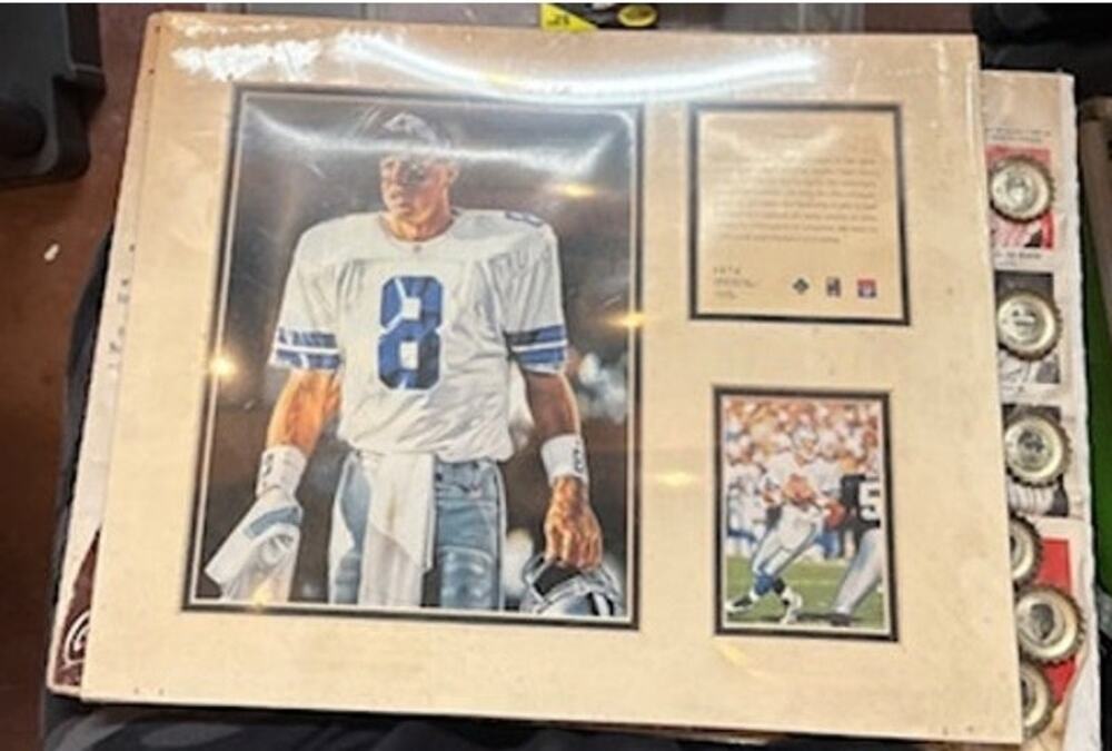 Troy Aikman Dallas Cowboys #8 Commemorative Photo Display NFL Football